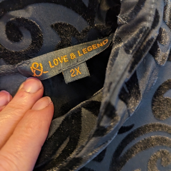 2X Love & Legend Black Flocked Dress - Picture 4 of 4